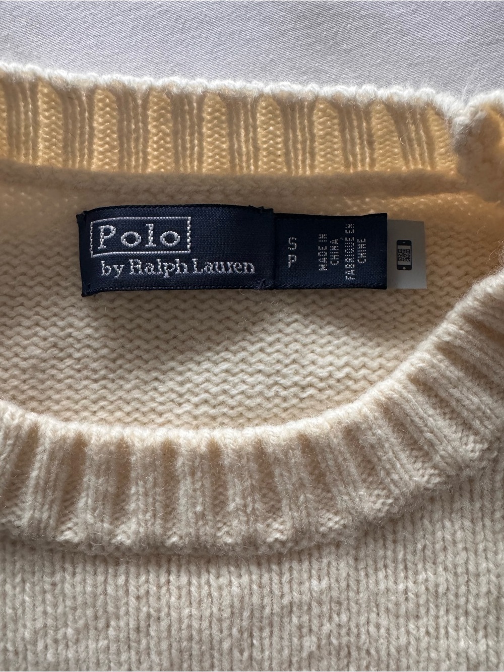 Polo by Ralph Lauren Cream Crewneck Sweater with Red 'POLO' and Gold Crest - Picture 5 of 7